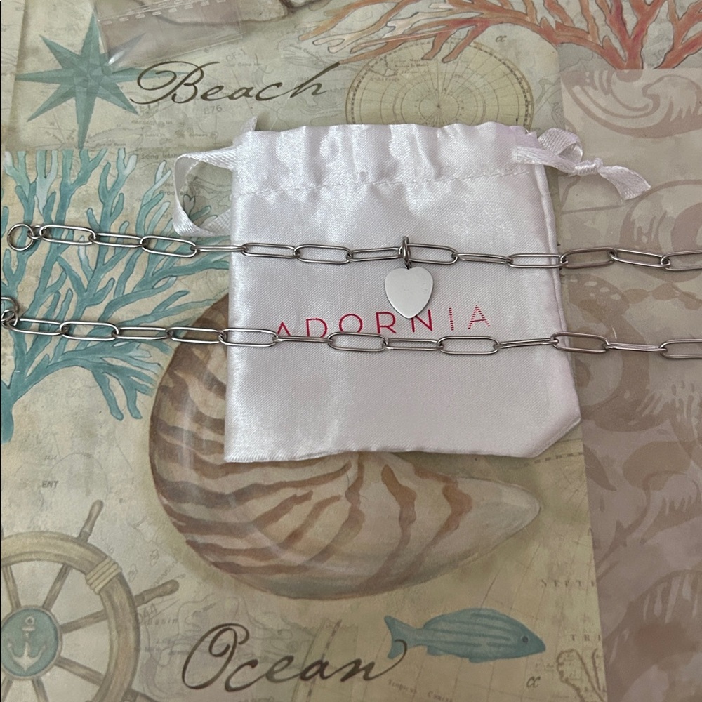 Silver Plated Paperclip Bracelet Set - Picture 3 of 4